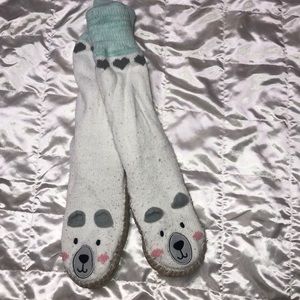 Polar bear sock slippers